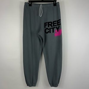 Free City Life Nature Love Womens Grey Pink Dove Drawstring Sweatpants S…